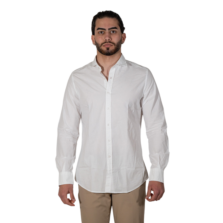 Chemise M/L Col français Seersucker Blanc