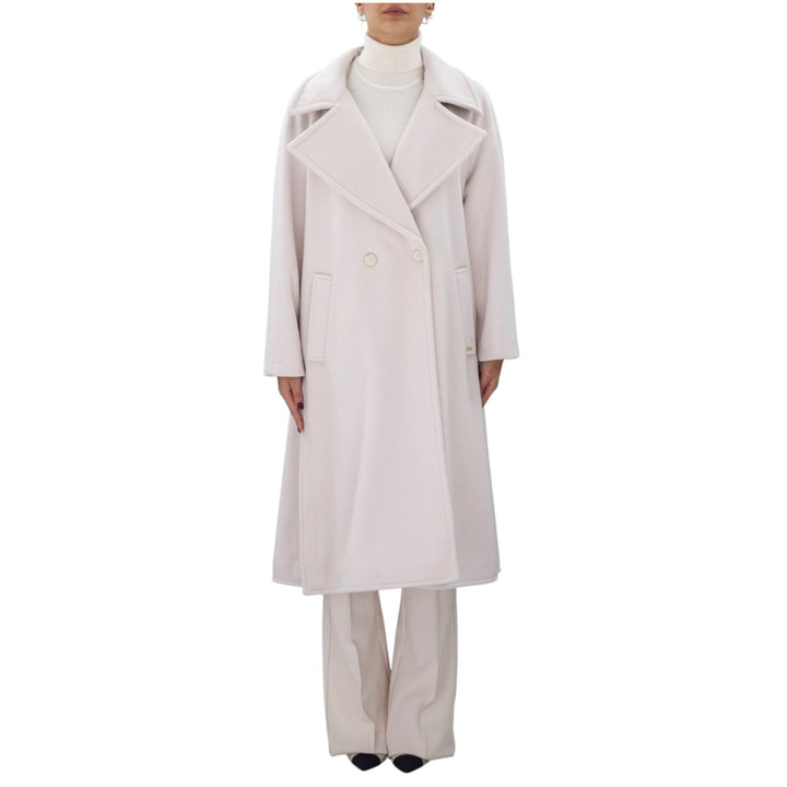 Manteau croisé oversize blanc