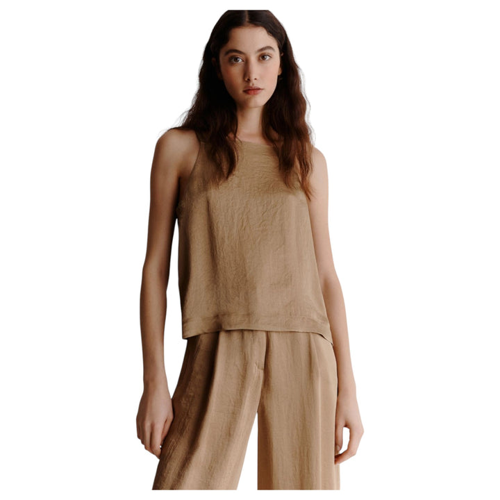 Top-Débardeur en tissu SFINGE BEIGE