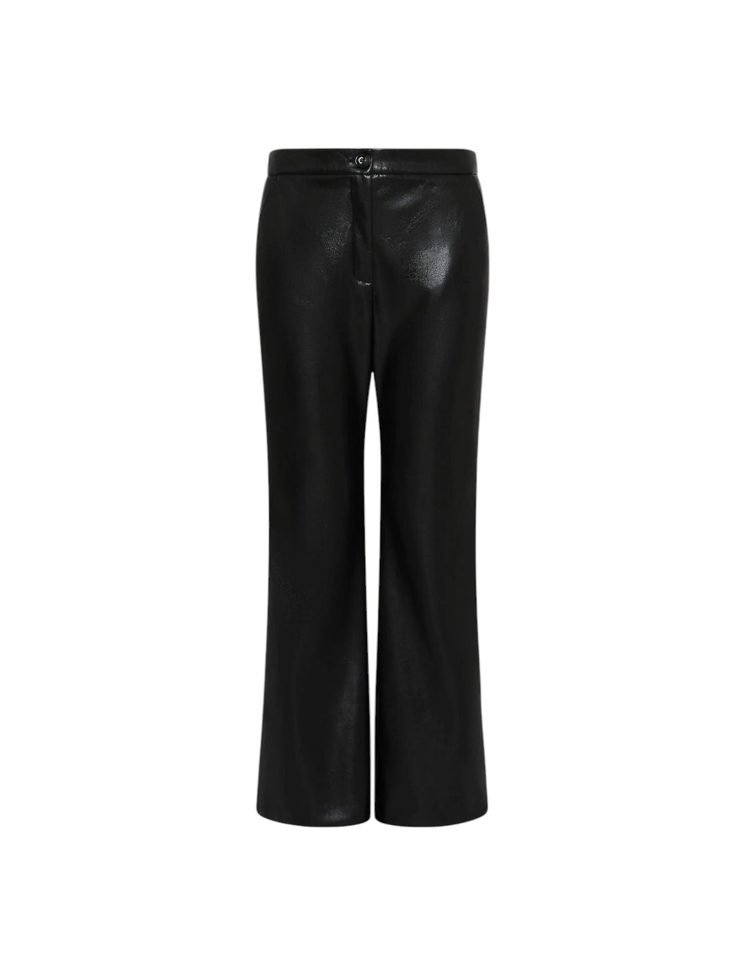 Pantalon évasé en jersey enduit - Noir