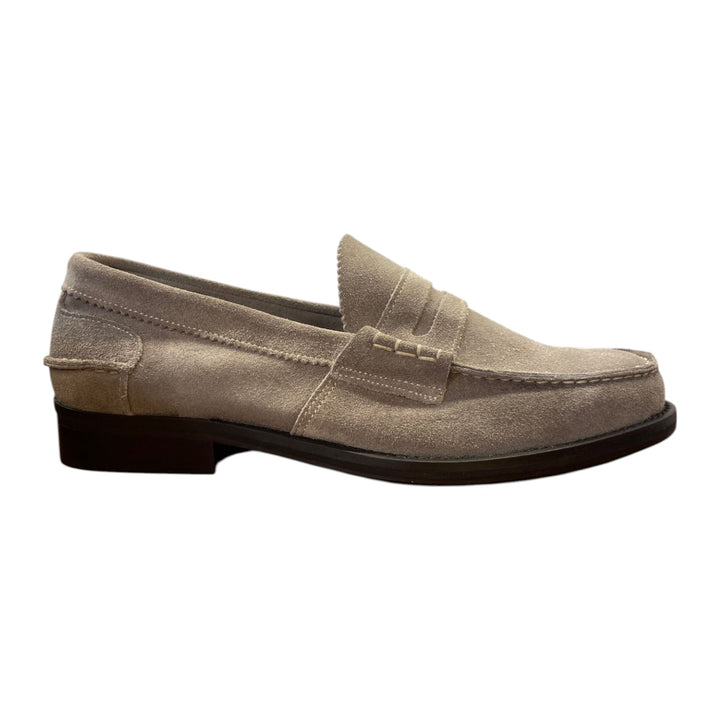 Mocassin en cuir suédé taupe