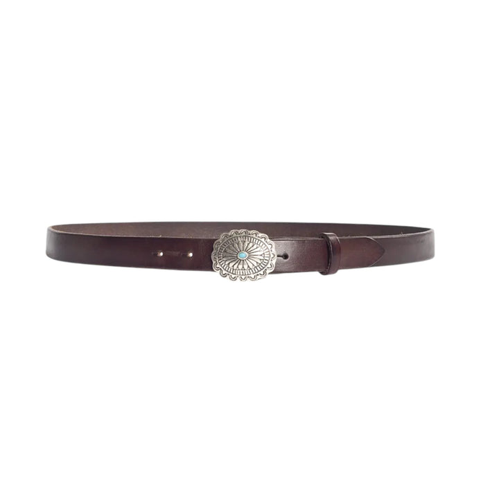 CEINTURE EN CUIR VÉRITABLE BOUCLE MARRON