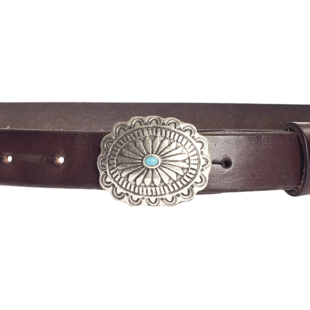 CEINTURE EN CUIR VÉRITABLE BOUCLE MARRON