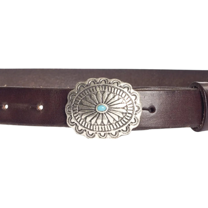 CEINTURE EN CUIR VÉRITABLE BOUCLE MARRON