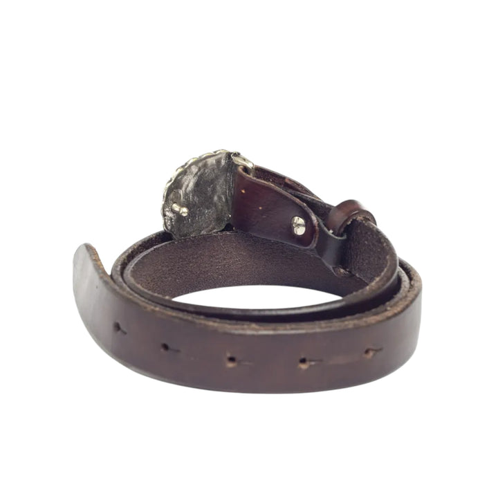 CEINTURE EN CUIR VÉRITABLE BOUCLE MARRON