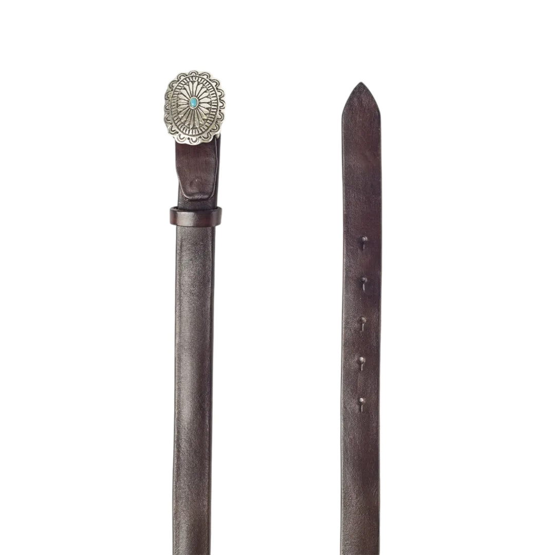 CEINTURE EN CUIR VÉRITABLE BOUCLE MARRON