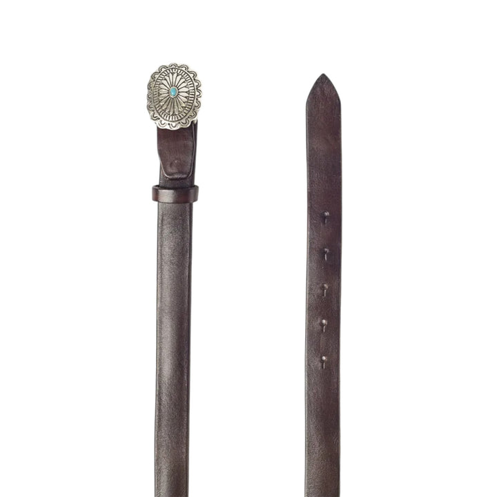 CEINTURE EN CUIR VÉRITABLE BOUCLE MARRON