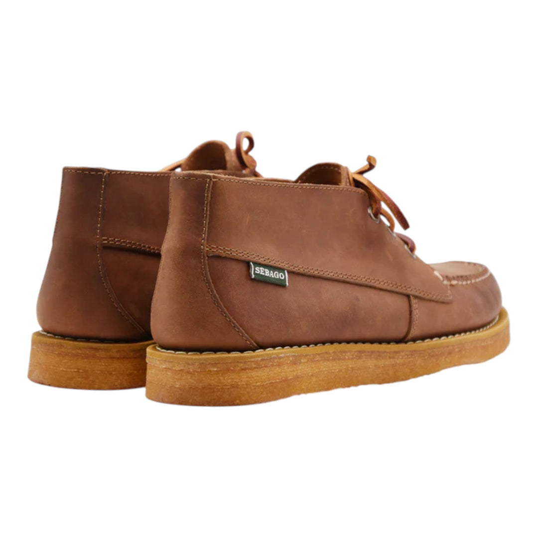 BOTTINES À LACETS EN CUIR VÉRITABLE MARRON