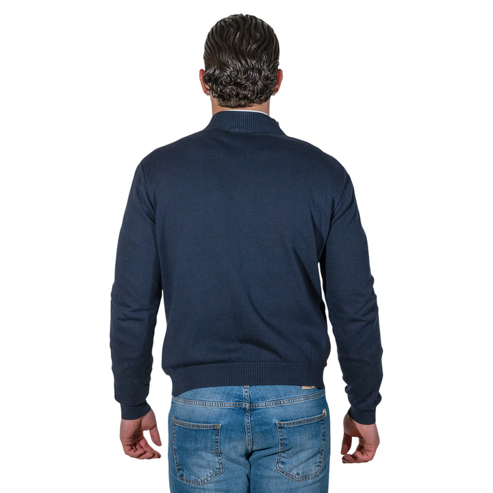 VESTE EN DAIM/JERSEY MARRON/BLEU