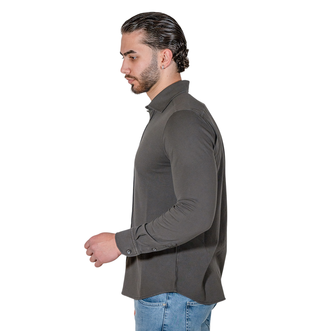 CHEMISE PIQUÉ Marron