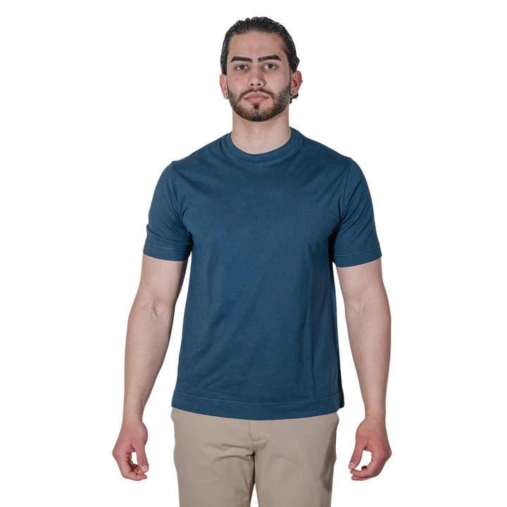 T-SHIRT EN JERSEY T.C. BLEU MARINE