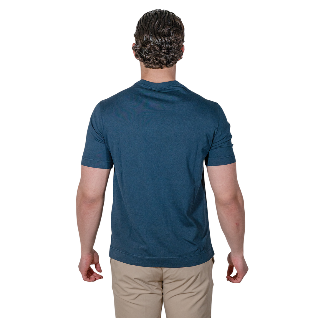 T-SHIRT EN JERSEY T.C. BLEU MARINE