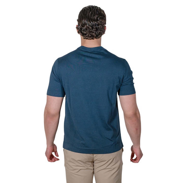 T-SHIRT EN JERSEY T.C. BLEU MARINE