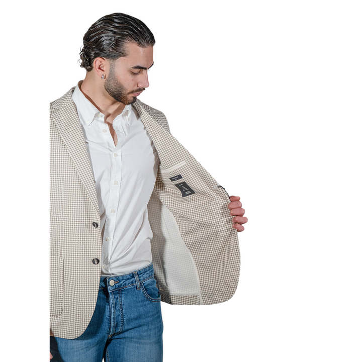 VESTE PIED DE POULE Beige