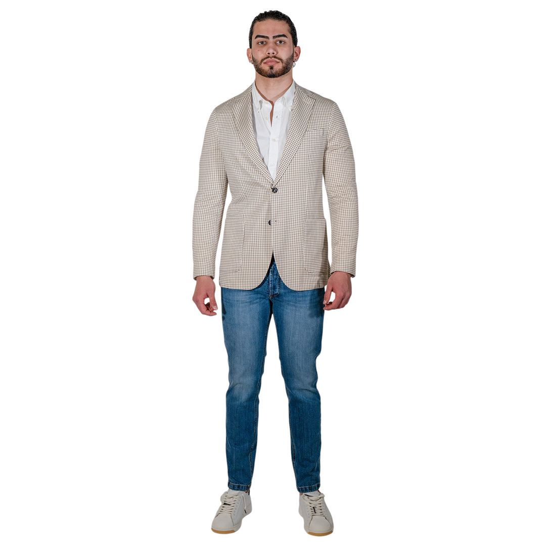 VESTE PIED DE POULE Beige