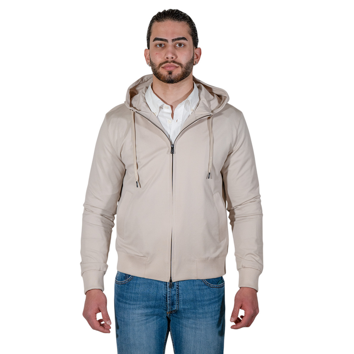 HOODIE ZIP PIQUET Beige