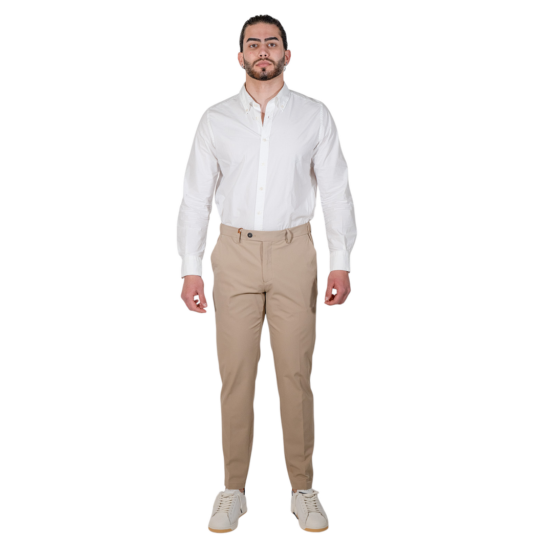 PANTALON EN TISSU TECHNIQUE STRETCH Beige