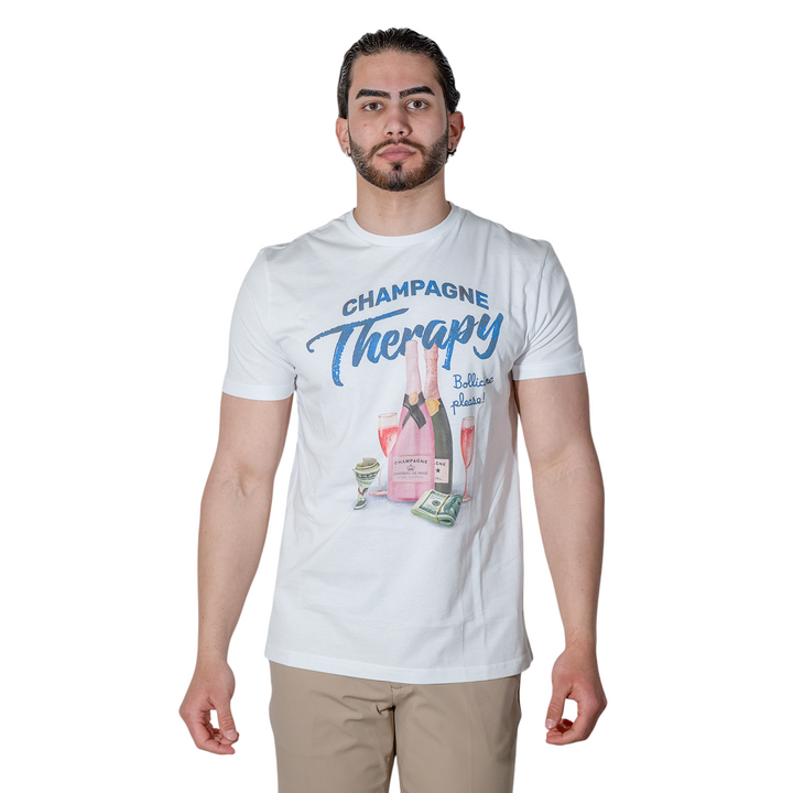 T-SHIRT IMPRIMÉ CHAMPAGNE BLANC
