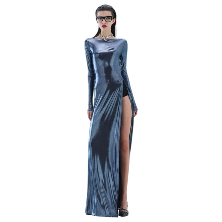 ROBE FENDUE DORA NIGHT BLEU