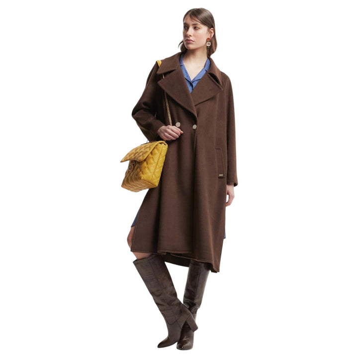 Manteau croisé oversize marron