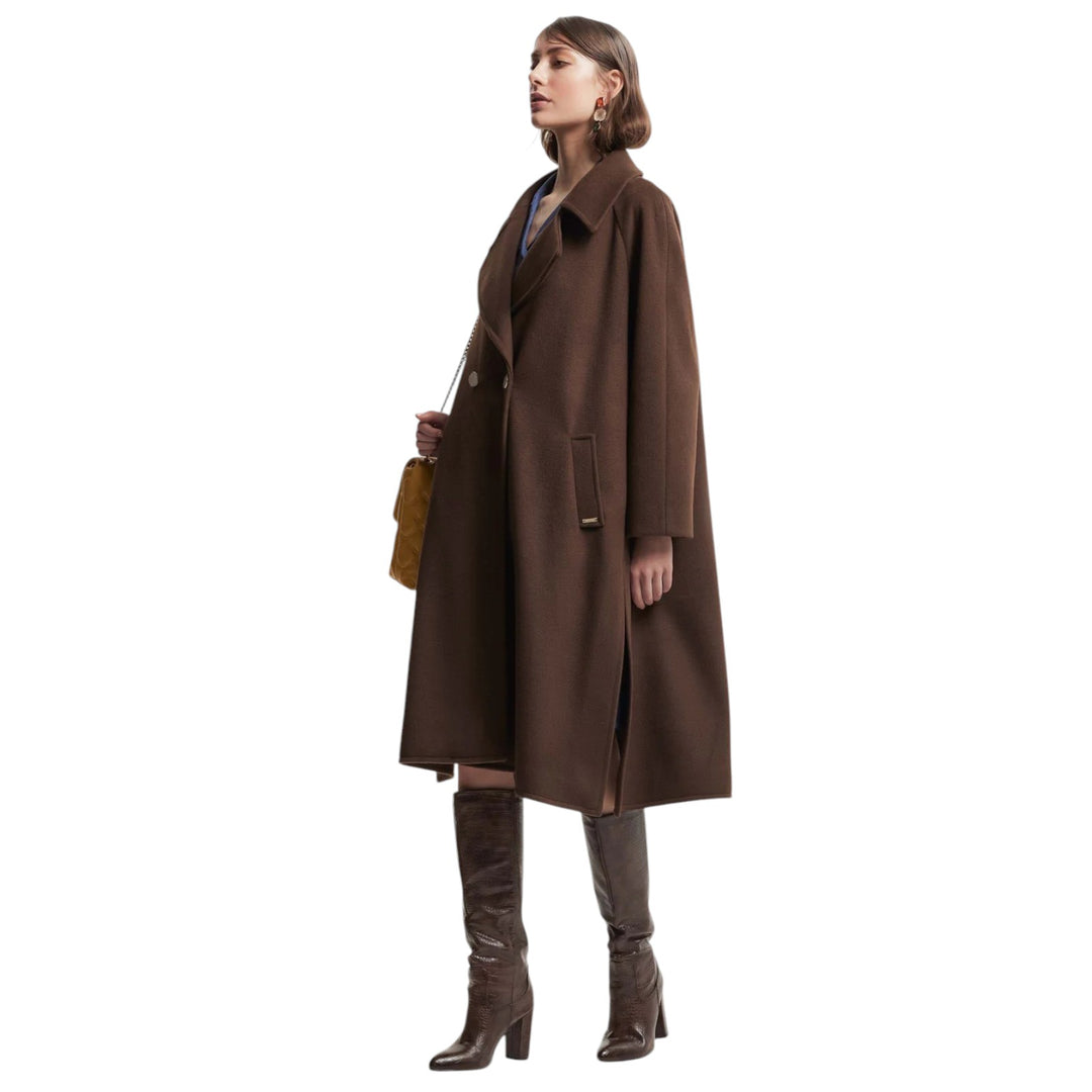 Manteau croisé oversize marron
