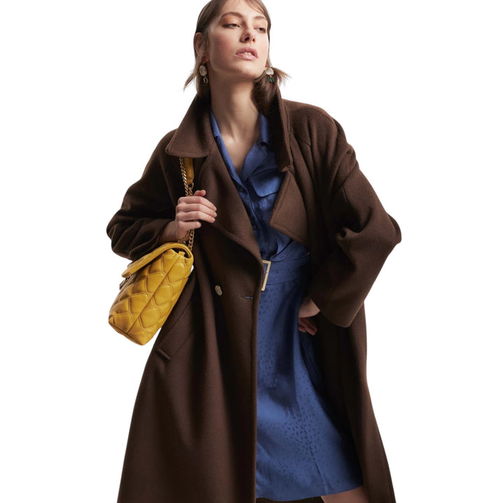 Manteau croisé oversize marron