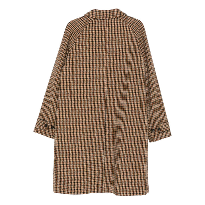 MANTEAU PIED DE PUOLE BEIGE-MARRON-BLEU