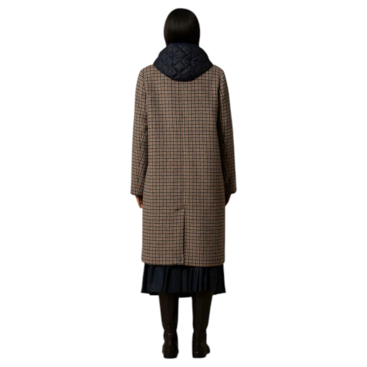 MANTEAU PIED-DE-POULE DIDIER MIEL-BLEU