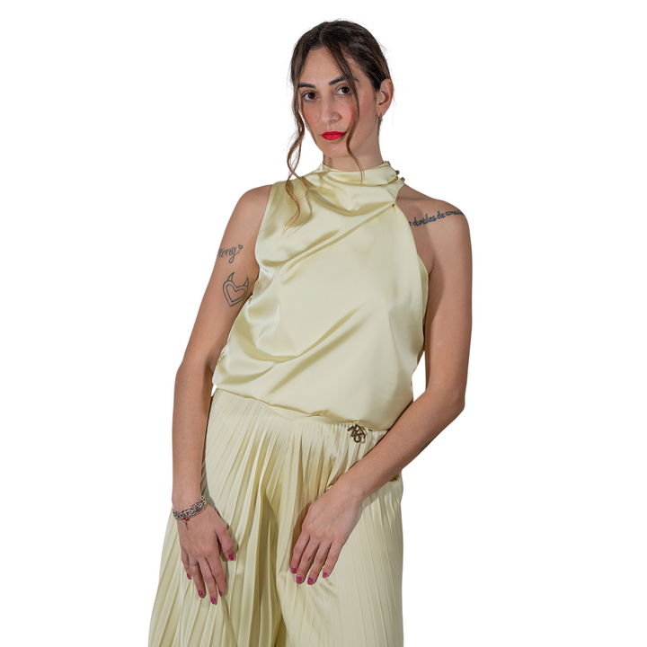 TOP ASYMÉTRIQUE JAUNE PASTEL