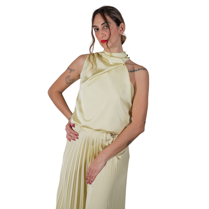 TOP ASYMÉTRIQUE JAUNE PASTEL