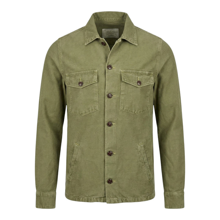 Chemise Over Manches Longues Acadia Mélange Lin Military