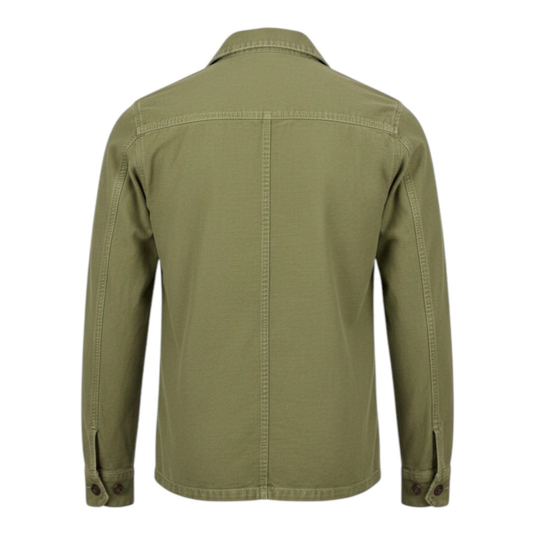Chemise Over Manches Longues Acadia Mélange Lin Military