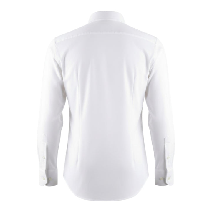Chemise Polo Oxford Manches Longues Custom Fit Coton Blanc