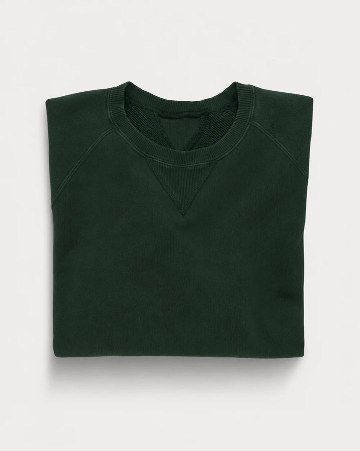 SWEAT-SHIRT COL ROND HARVARD EN JERSEY MOLLETONNÉ COUPE RAGLAN BOTTLE