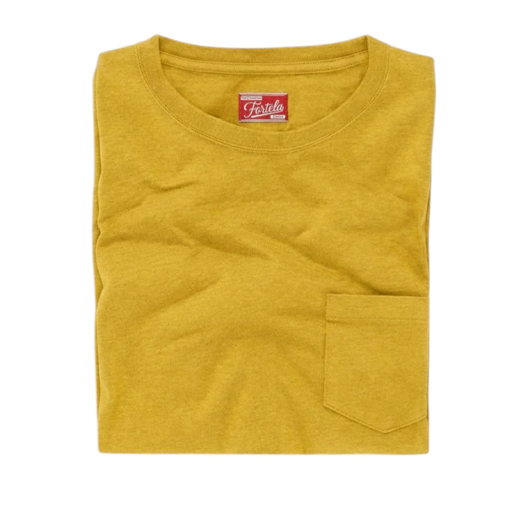 T-Shirt Teepocket avec Poche en Coton Jaune Moutarde