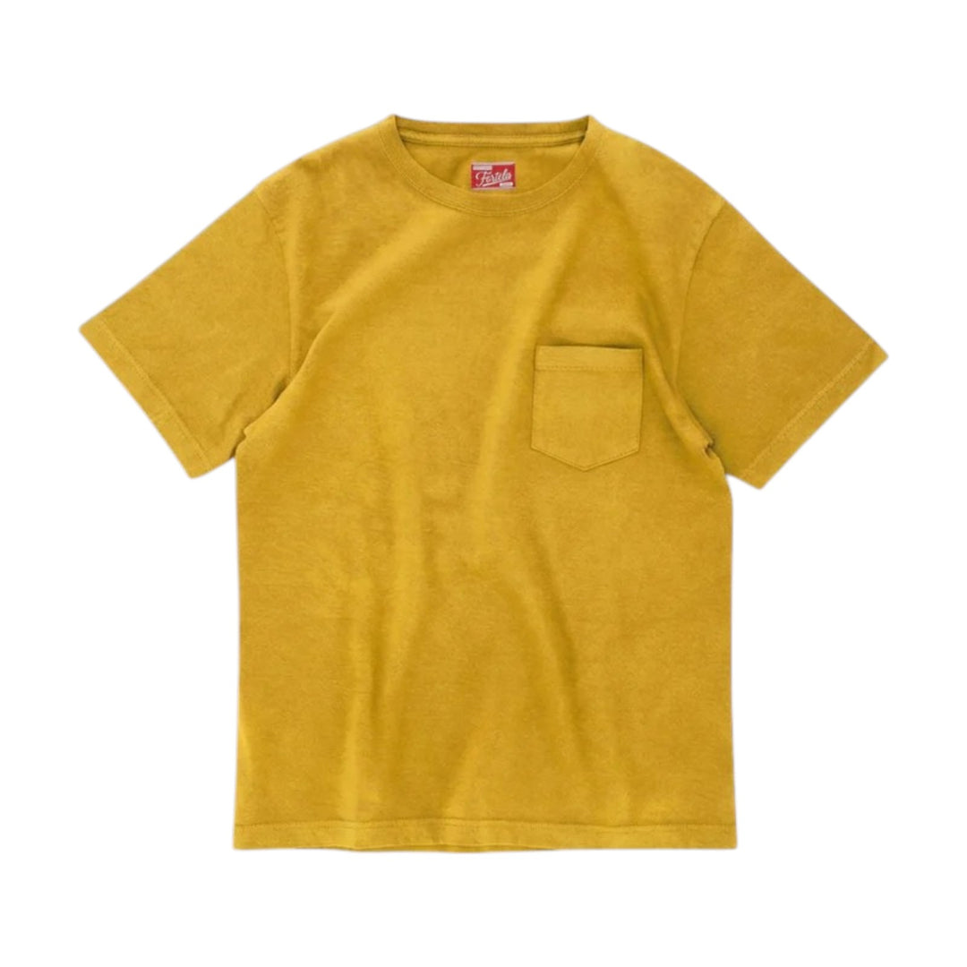 T-Shirt Teepocket avec Poche en Coton Jaune Moutarde