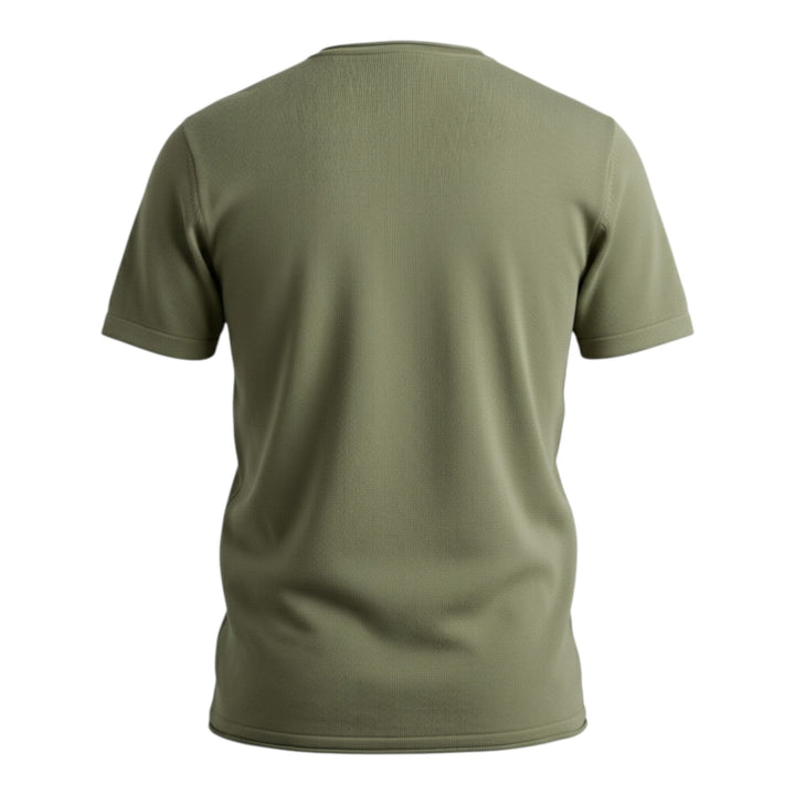 Col Rond Manches Courtes Coton Peigné Army