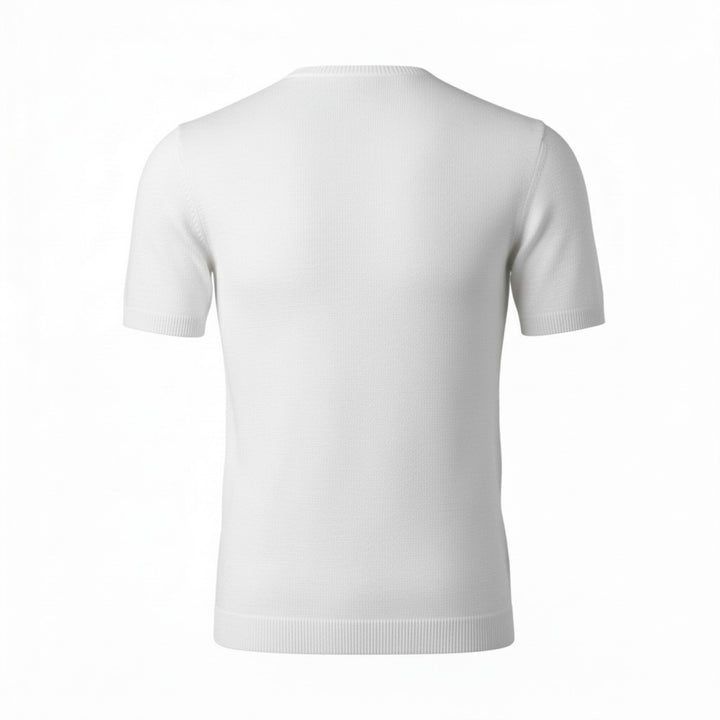 Col Rond Manches Courtes Coton Peigné Blanc Optique