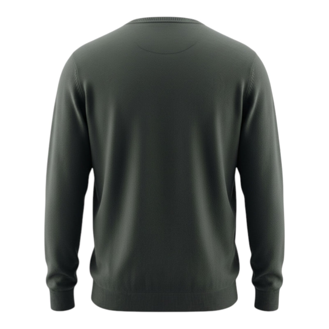 Col Rond Manches Longues Coton Peigné Anthracite