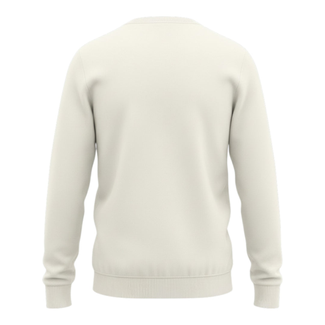 Col Rond Manches Longues Coton Peigné Blanc Perle
