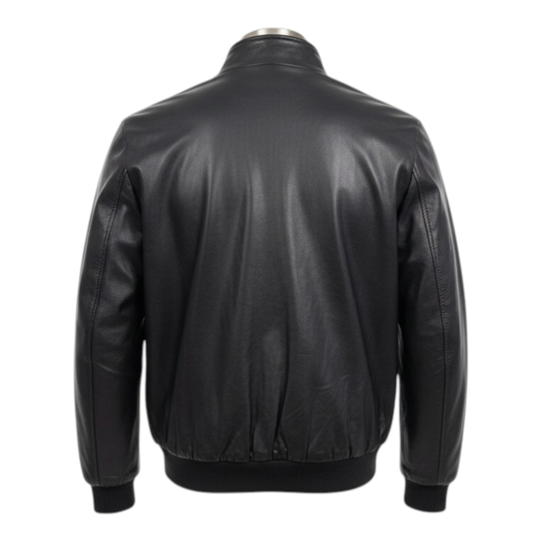 Blouson Modèle Baracuta en Cuir Véritable Noir
