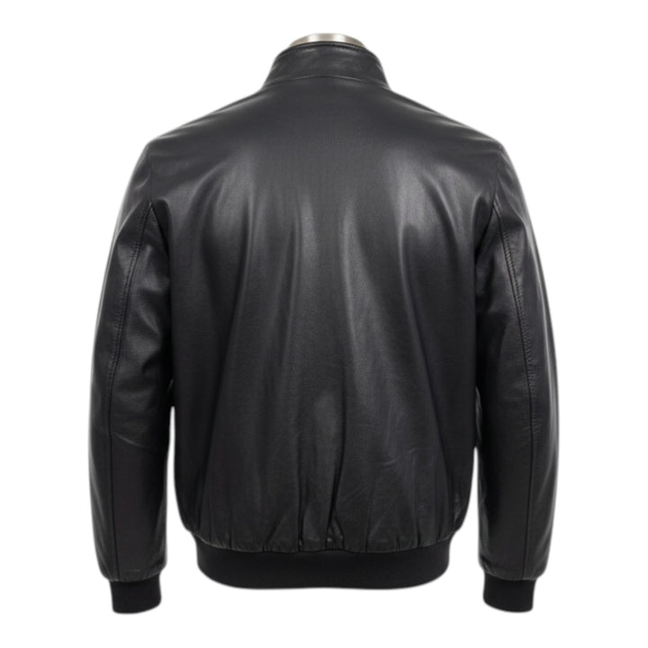 Blouson Modèle Baracuta en Cuir Véritable Noir