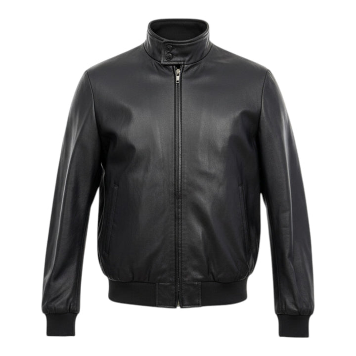 Blouson Modèle Baracuta en Cuir Véritable Noir