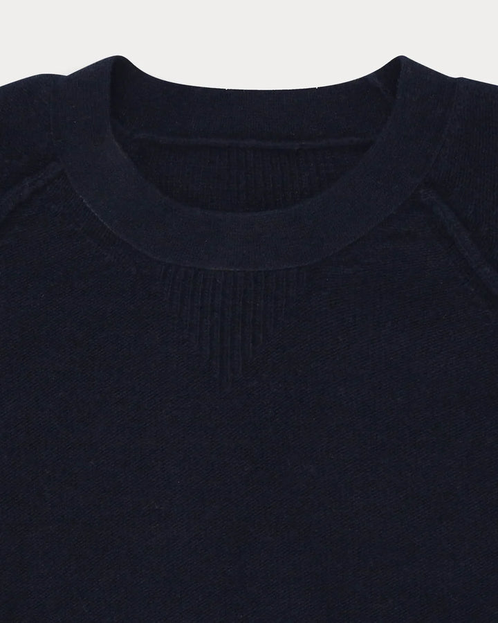 PULL COL ROND HARVARD EN LAINE MANCHES RAGLAN NAVY