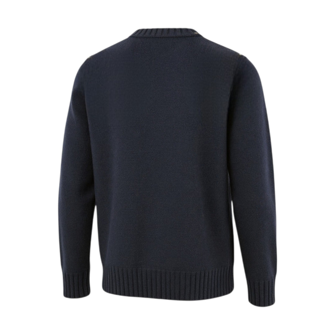 PULL EN LAINE BLEU À COL ROND