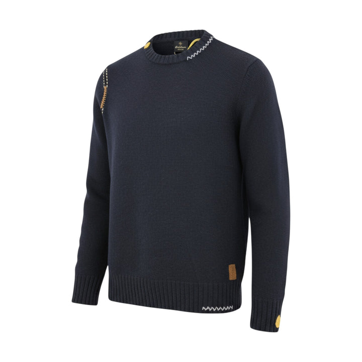 PULL EN LAINE BLEU À COL ROND