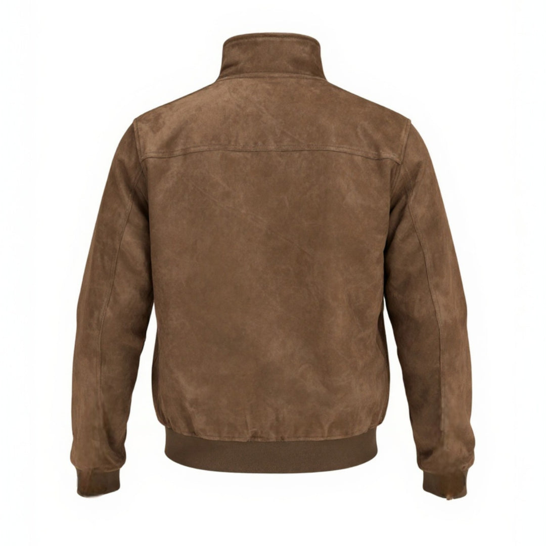 VESTE ZIP NABUK TESTA DI MORO Veste en cuir marron
