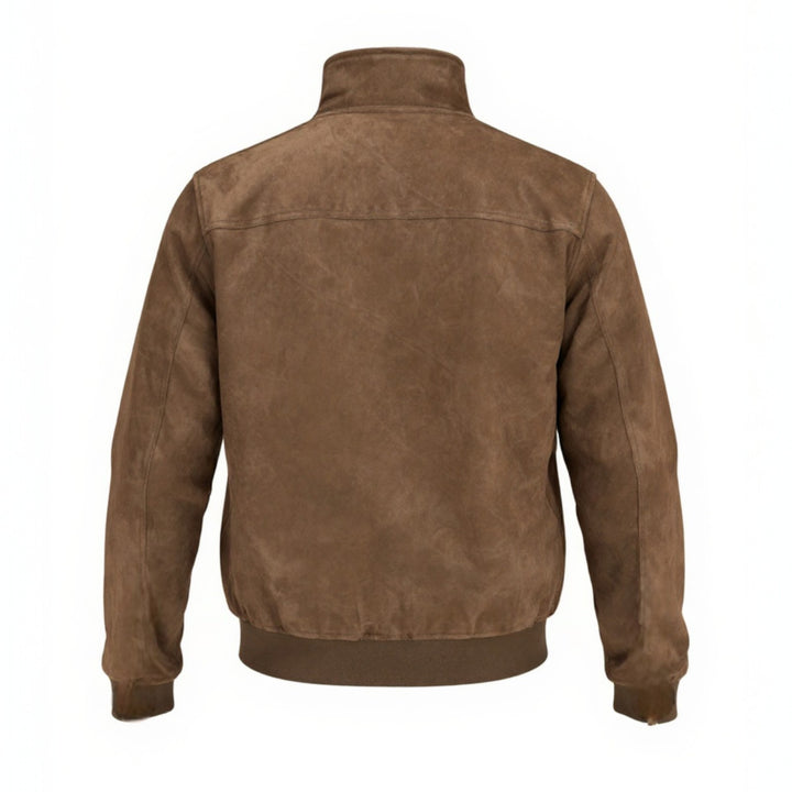 VESTE ZIP NABUK TESTA DI MORO Veste en cuir marron