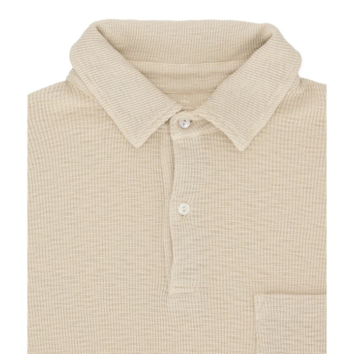 Polo Missourim en Jersey Waffle à Manches Courtes Beige