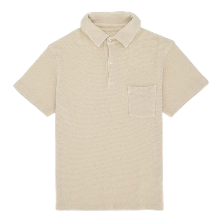 Polo Missourim en Jersey Waffle à Manches Courtes Beige